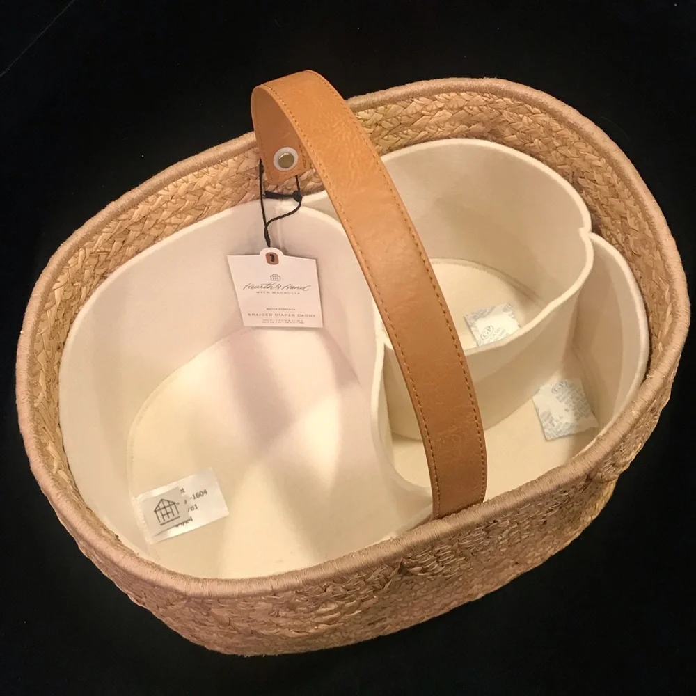 Natural Woven Scalloped Baby Diaper Caddy & Basket - Hearth & Hand with Magnolia